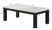 Crown Mark Ivy White Faux Marble 3pc Cocktail Table Set
