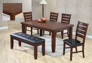 Crown Mark Bardstown Brown Black 6pc Dining Room Set