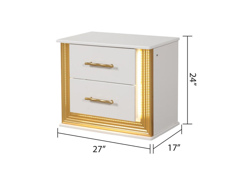 Galaxy Home Obsession White Gold Nightstand