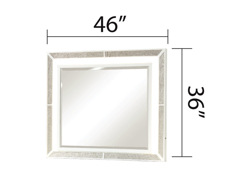Galaxy Home Crystal White Mirror