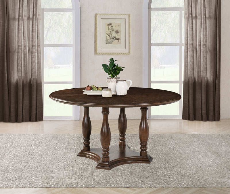 Coaster Furniture Landon Rich Brown Pedestal Dining Table