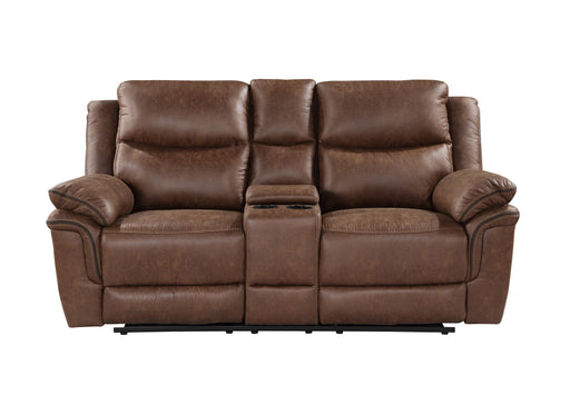 New Classic Furniture Ryland Brown Power Loveseat with Console