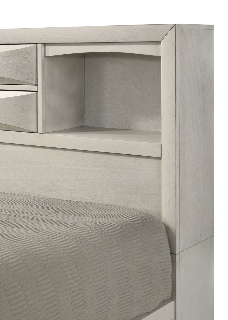 Crown Mark Emily White Queen Drawer Bed