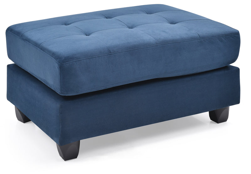 Glory Furniture Malone Navy Blue Sectional with Ottoman