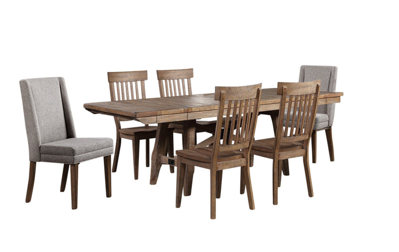 Steve Silver Riverdale Driftwood 7pc Dining Set with Two Upholstered Chair