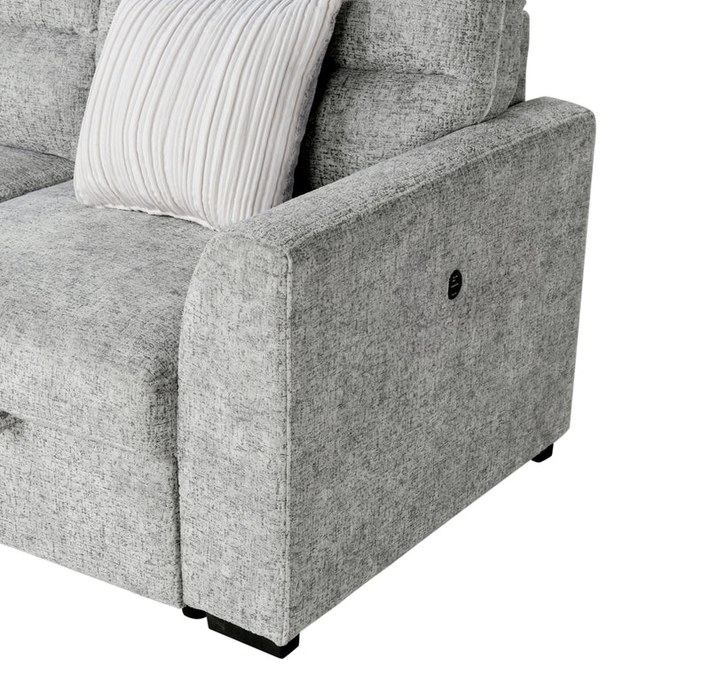 Global Furniture U9401 Nickel Sectional with 3 Pillows