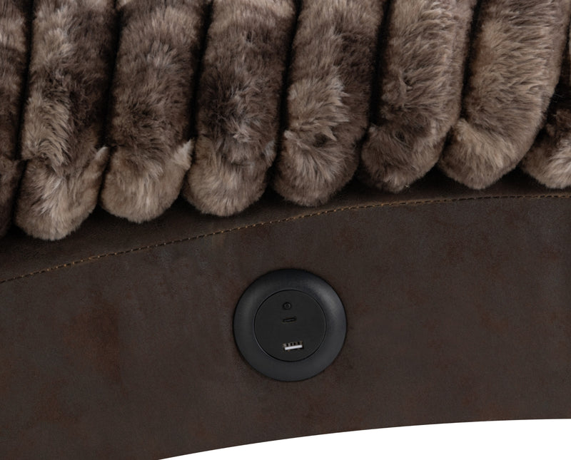 Global Furniture Dominic Mink Chaise with USB