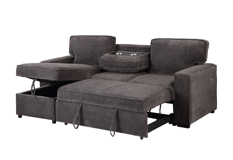 Global Furniture U0203 Dark Grey Reversible Pull Out Sofa Bed