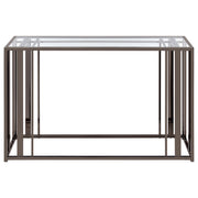 Coaster Furniture Adri Clear Black Rectangular Glass Top Sofa Table