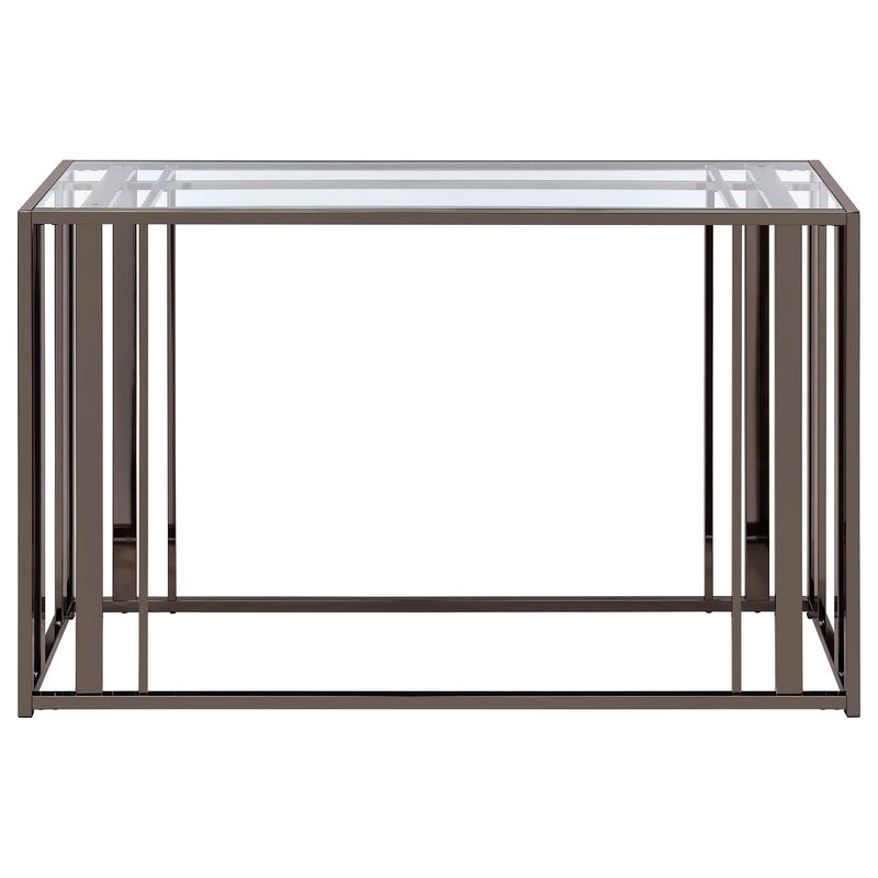 Coaster Furniture Adri Clear Black Rectangular Glass Top Sofa Table