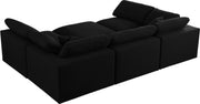 Meridian Furniture Serene Black Fabric 6pc Modular Sectional