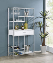 Coaster Furniture Figueroa Glossy White 5 Shelf Wine Cabinet