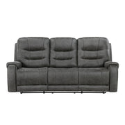 Home Elegance Oberon Dark Gray Double Reclining Sofa