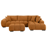Coaster Furniture Camacho Orange Sectional with Ottoman
