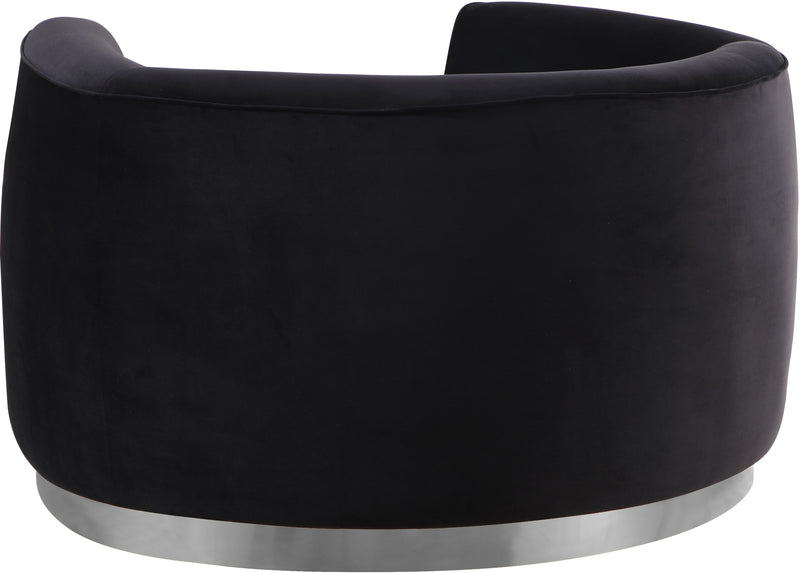 Meridian Furniture Julian Grey Velvet Chrome Chair