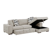 Home Elegance Raife Blue 2pc Sectional with Right Chaise