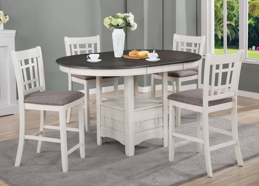 Crown Mark Hartwell Chalk Grey 5pc Counter Height Set