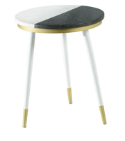 Steve Silver Taj Black White 2pc Marble Top Side Tables