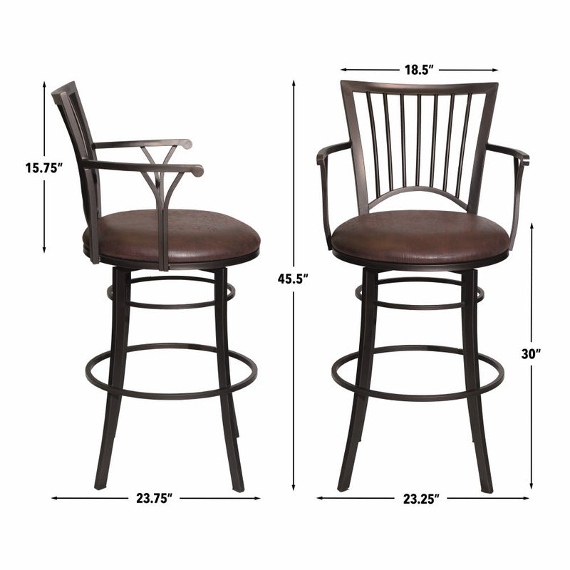 Steve Silver Bayview Dark Brown Swivel Barstool