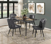 Home Elegance Clemente Black Gold Gray Dining Table