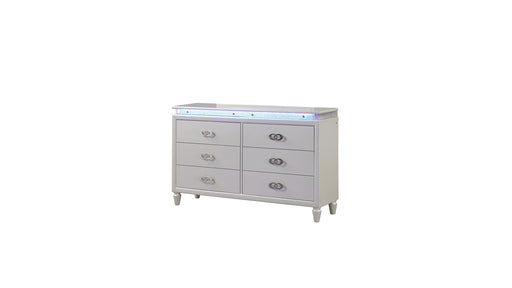 Galaxy Home Perla Milky White Wood Dresser