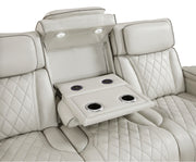 Home Elegance Fairway Black Power Double Reclining Sofa with Drop Down Cup Holders