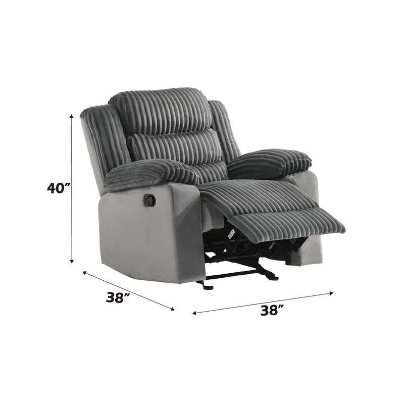 Acme Furniture Lesley Gray Motion Glider Recliner