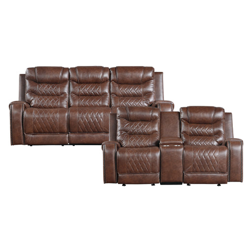 Home Elegance Putnam Brown 2pc Living Room Set