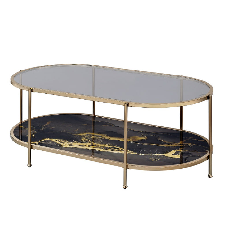 Acme Furniture Fiorella Black Gold 3pc Coffee Table Set