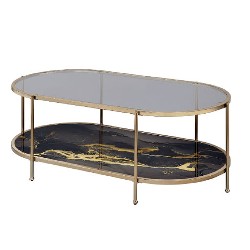 Acme Furniture Fiorella Black Gold 3pc Coffee Table Set