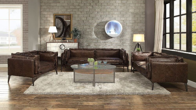 Acme Furniture Porchester Distress Chocolate 3pc Living Room Set