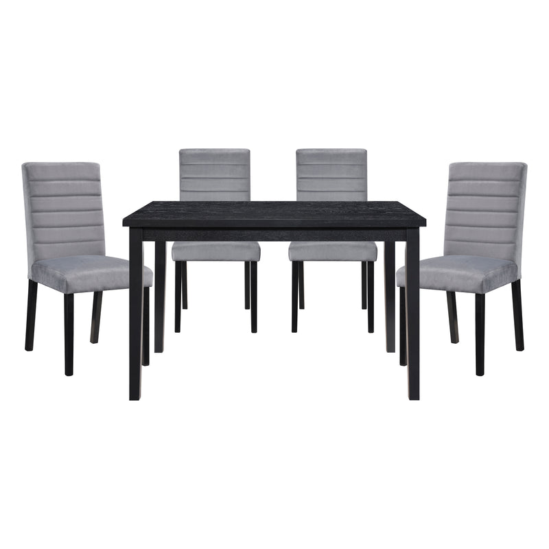 Home Elegance Andreas Black Gray 5pc Dining Room Set
