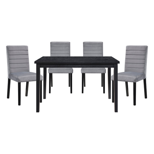 Home Elegance Andreas Black Gray 5pc Dining Room Set
