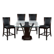 Home Elegance Daisy Espresso Dark Brown Square 5pc Counter Height Set