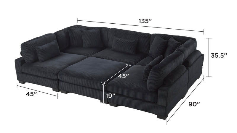 Galaxy Home Bentley Black Setup 1 Sectional