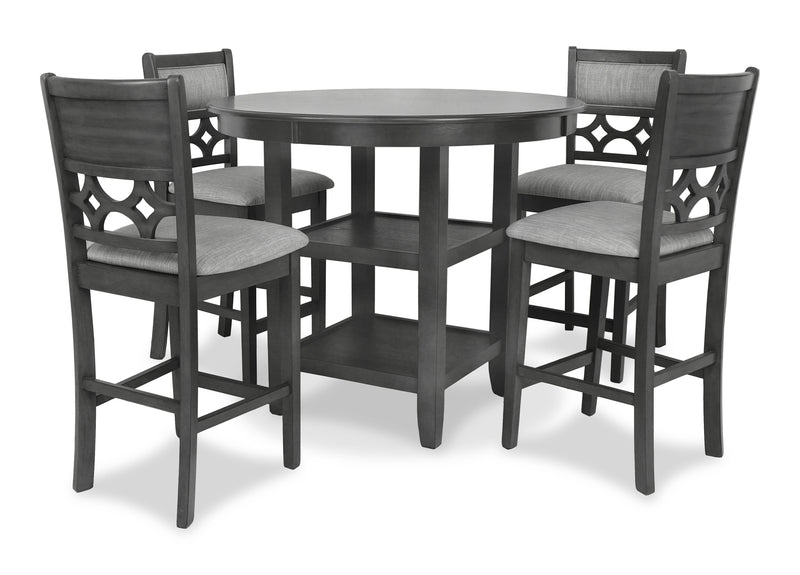 New Classic Furniture Mitchell Gray 5pc Counter Heigth Set