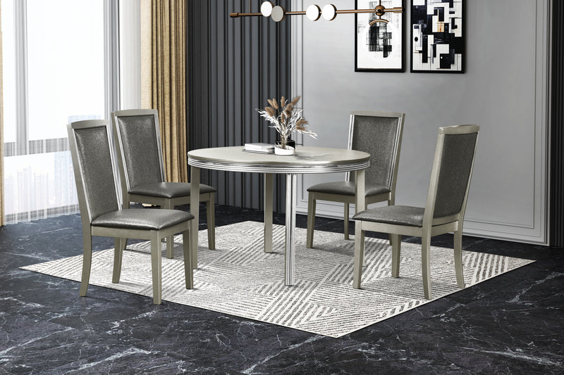 2 New Classic Furniture Lumina Silver Gray Dining Chairs