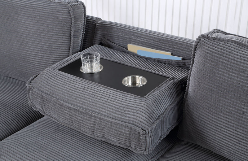 Global Furniture U0203 Light Grey Reversible Sofa Bed