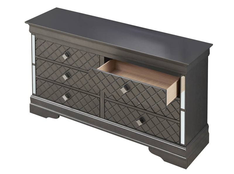 Glory Furniture Verona Sleek Silver Champagne Modern Dresser