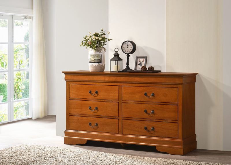 Glory Furniture Louis Phillipe Gray 6 Drawers Dresser