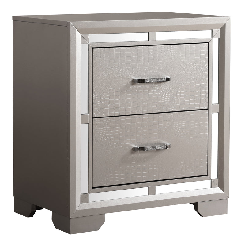 Glory Furniture Alana Silver Champagne Nightstand
