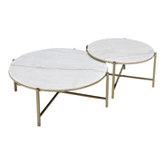 Acme Furniture Zaidee Natural Nickel Round Nesting Table Set