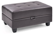 Glory Furniture Revere Cappuccino Faux Leather Ottoman