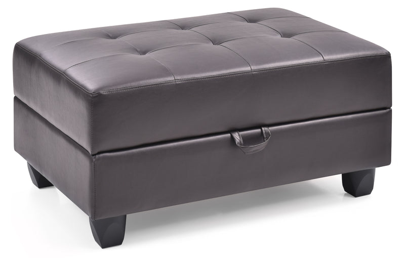 Glory Furniture Revere Cappuccino Faux Leather Ottoman