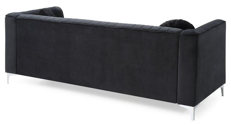Glory Furniture Delray Black Velvet Microsuede Sofa