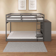 Acme Furniture Gaston Gray Twin Over Twin Bunk Bed with Cabinet