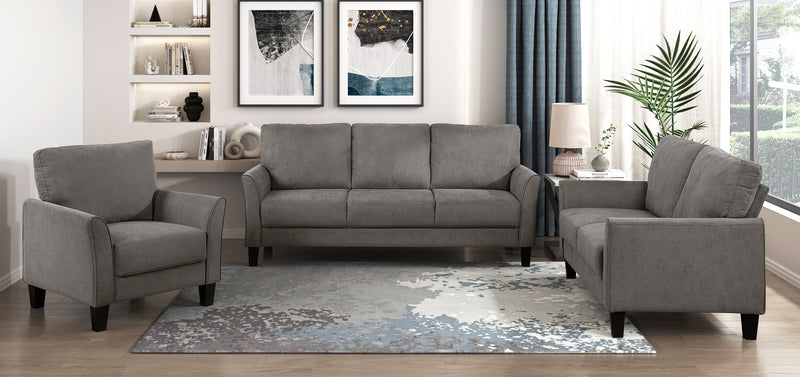 Home Elegance Aliana Chocolate 3pc Living Room Set