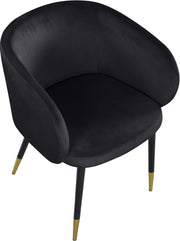 Meridian Furniture Louise Black Velvet Dining Chair