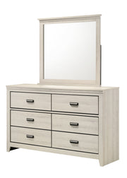 Crown Mark Carter White Dresser and Mirror