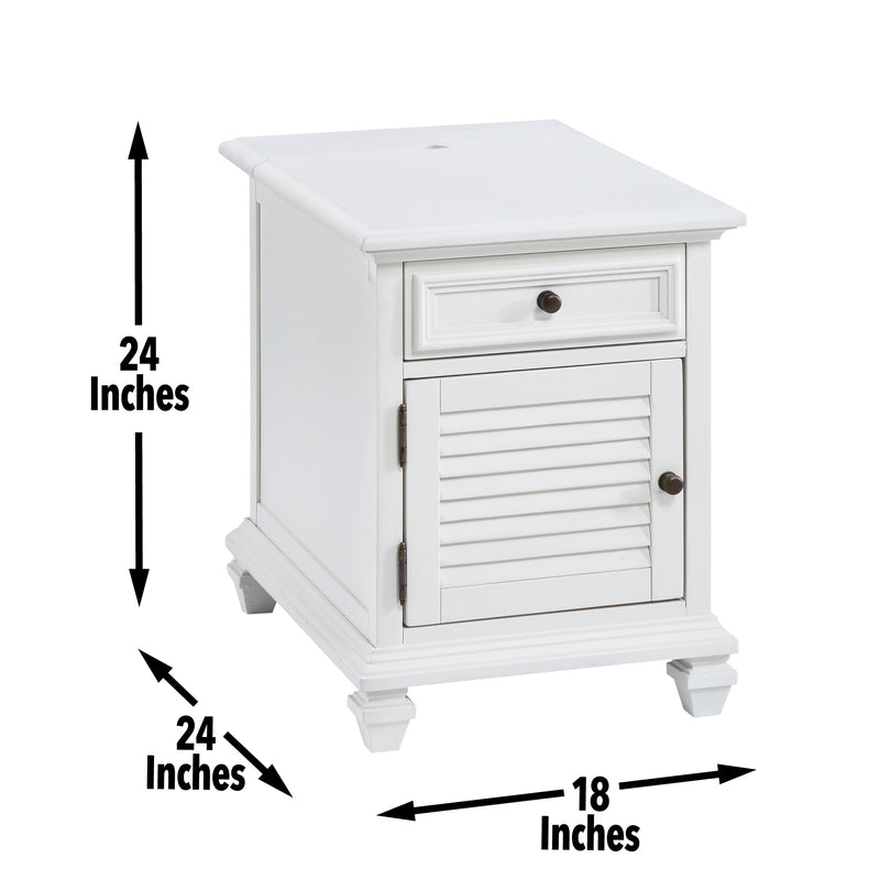 Steve Silver Charlestown White Storage End Table